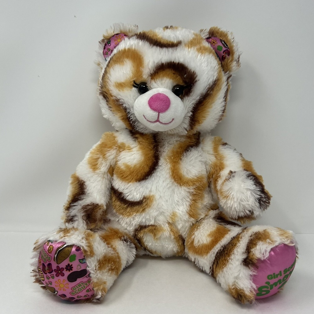 Build A Bear Girl Scout S'Mores Bear Caramel Swirl 15" Plush Stuffed Animal Toy*
